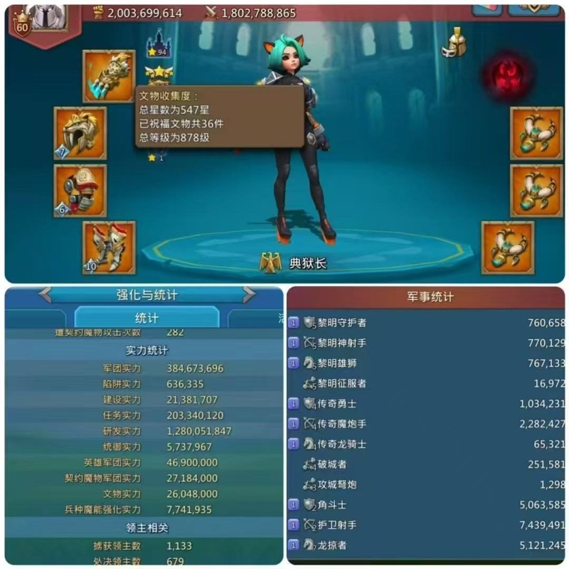 7+1 mystic champs / Max stats: 1254-1156-1254%
