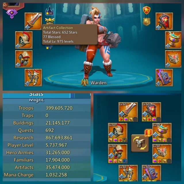 CUENTA LORDS MOBILE | 6 CHAMP | REF CE9FE · 1 / 1