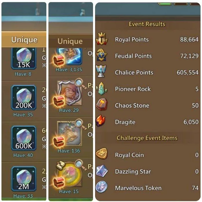 7 Champ mythic / 5 Cups mythic